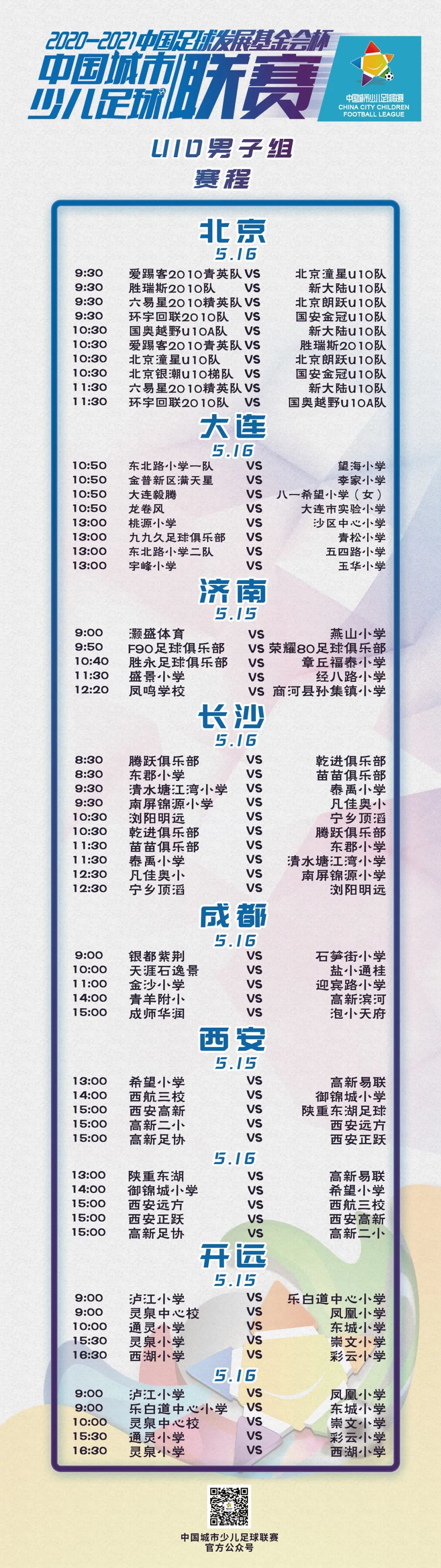 賽事預告丨2020-2021“中(zhōng)國足球發展基金會杯”中(zhōng)國城市少兒足球聯賽賽事預告